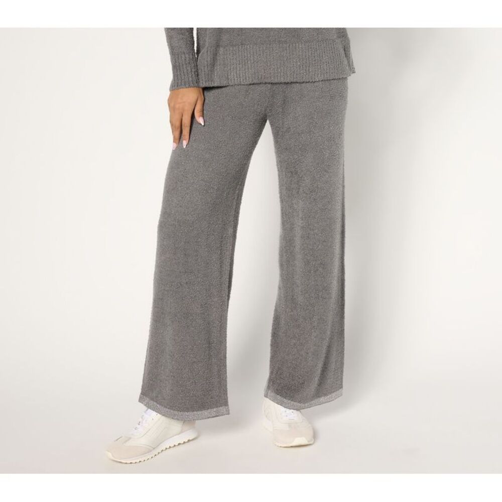 SUNNYLiFE Women's Pants Sz XL Apres Cozy Eyelash Yarn Wide Leg Gray
